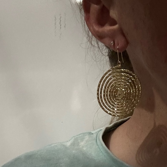Golden Spiral Earrings - Picture 4 of 4